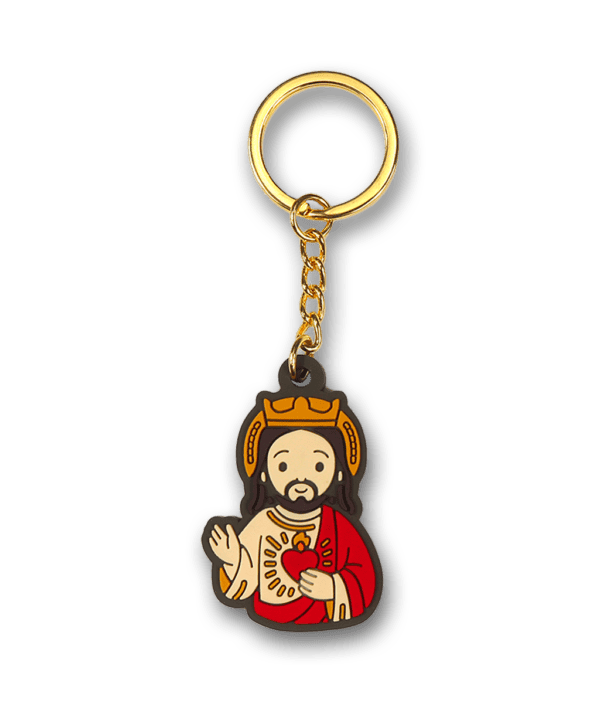 Front image of the Jesus keychain