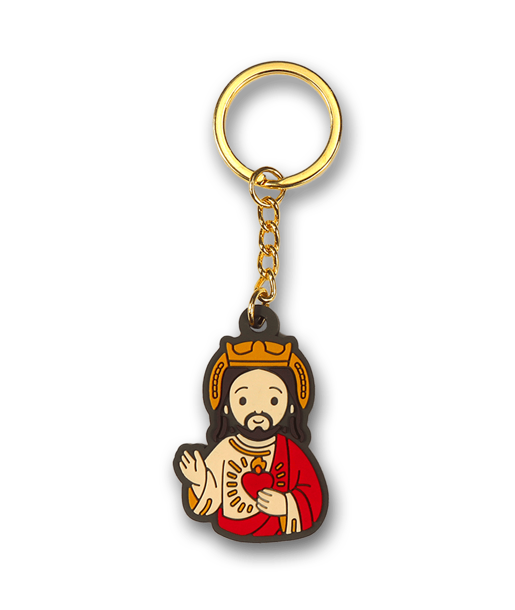 Front image of the Jesus keychain