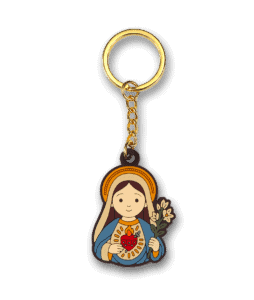 Front image of the Virgin Mary keychain