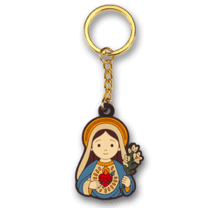 Front image of the Virgin Mary keychain