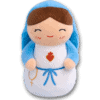 Front image of the Virgin Mary plushie