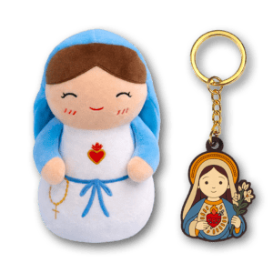 Virgin Mary plushie and keychain