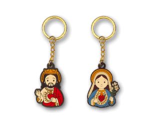 Jesus & Mary Keychain Duo – Catholic Gift | Saint Plushie