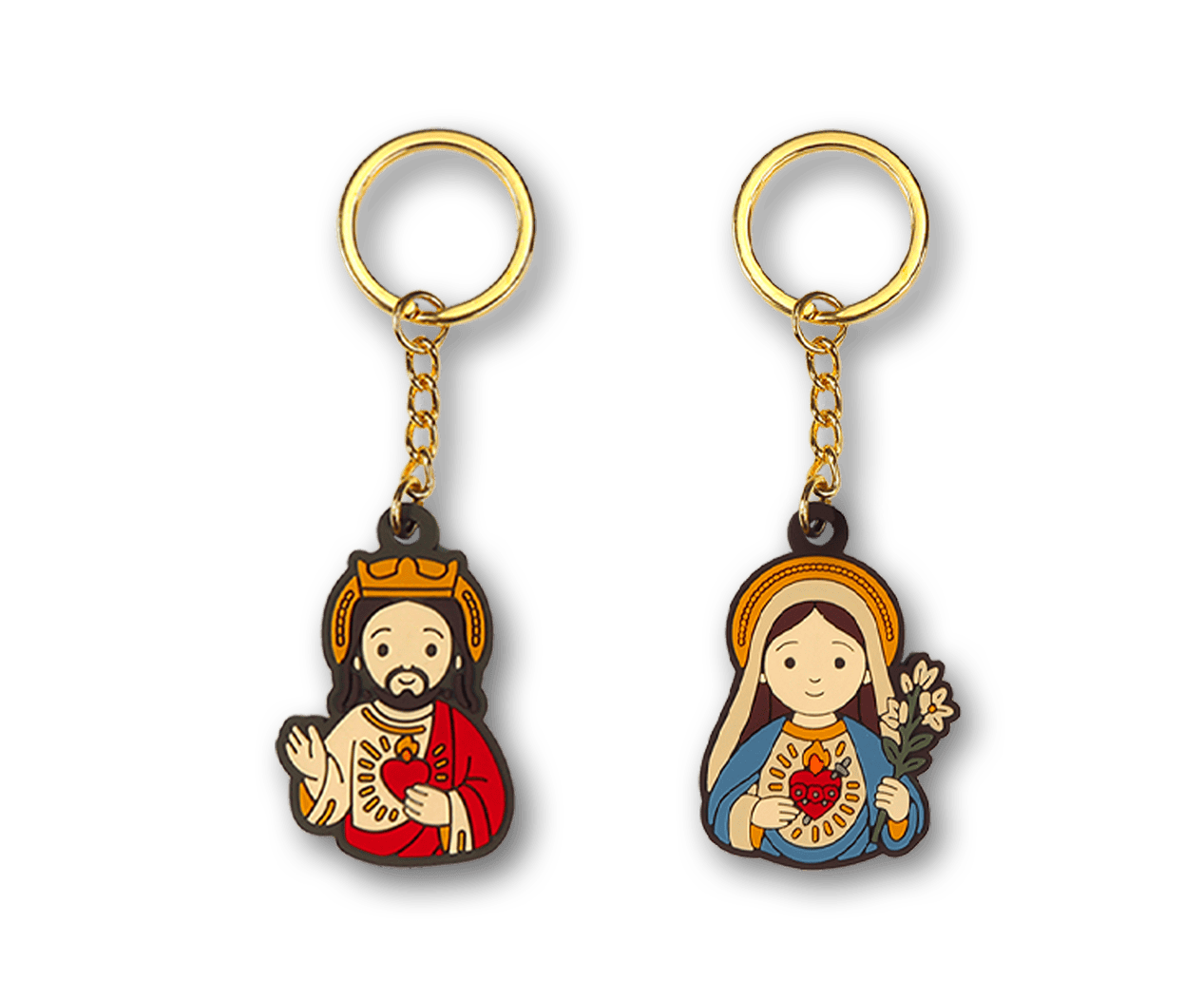 Jesus and Virgin Mary keychains