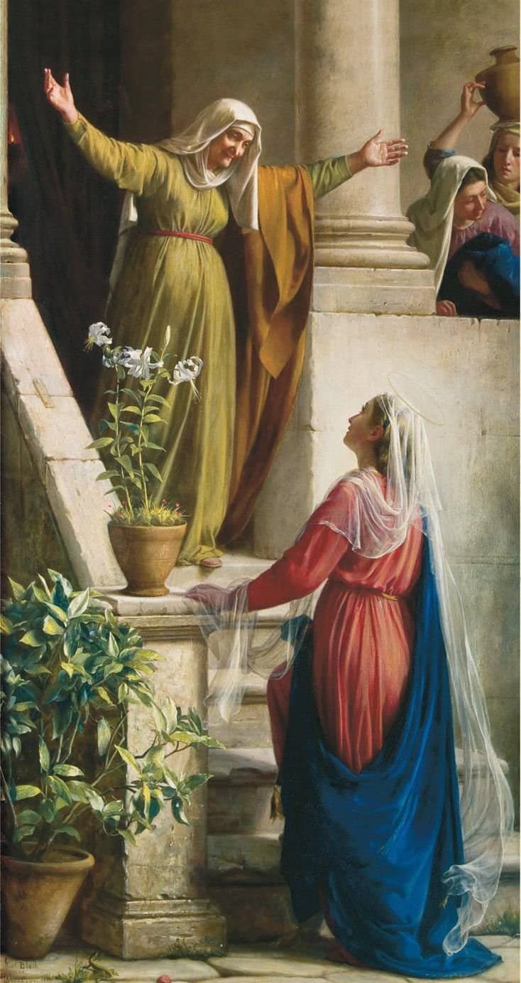 Painting of Mary meeting Saint Elisabeth