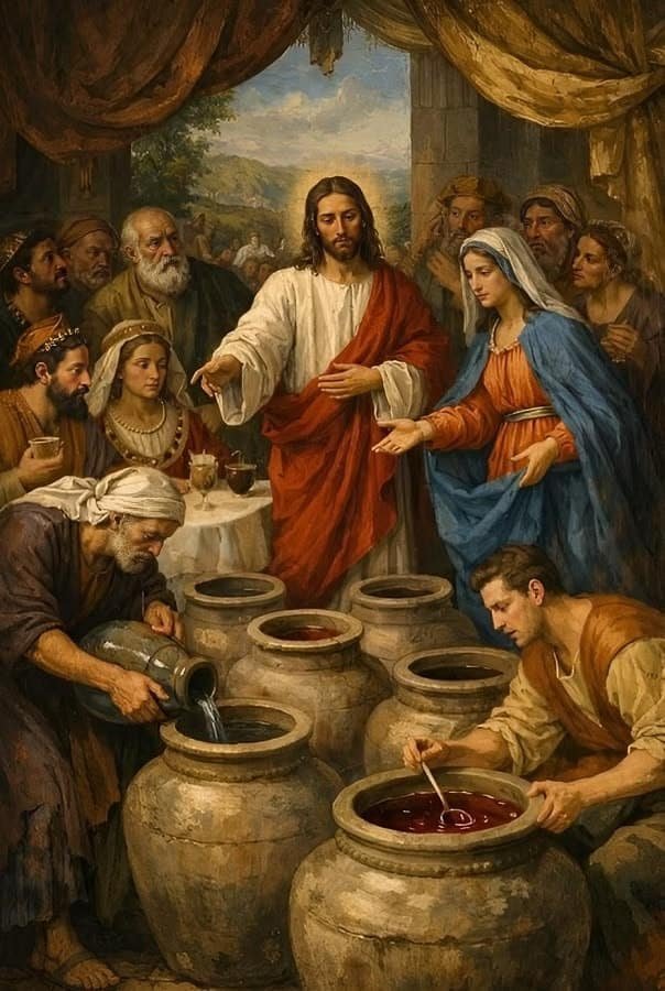 Painting of the miracle of Cana