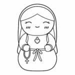 Virgin Mary coloring page for children